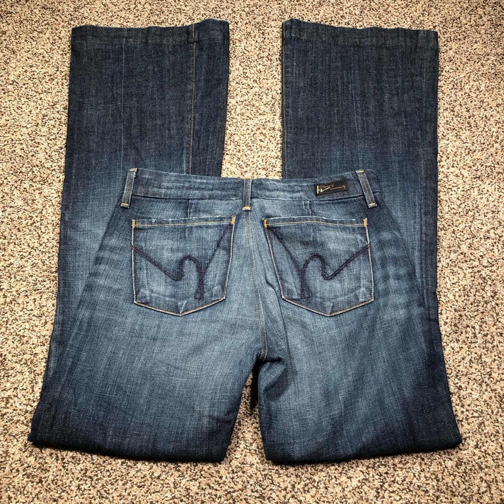 Citizens of Humanity Faye #003 Jeans Low Waist Full Leg Medium Wash Size 28